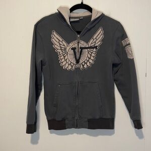 Vans Girls Zip Up Hooded Sweatshirt With Pockets L27 51825